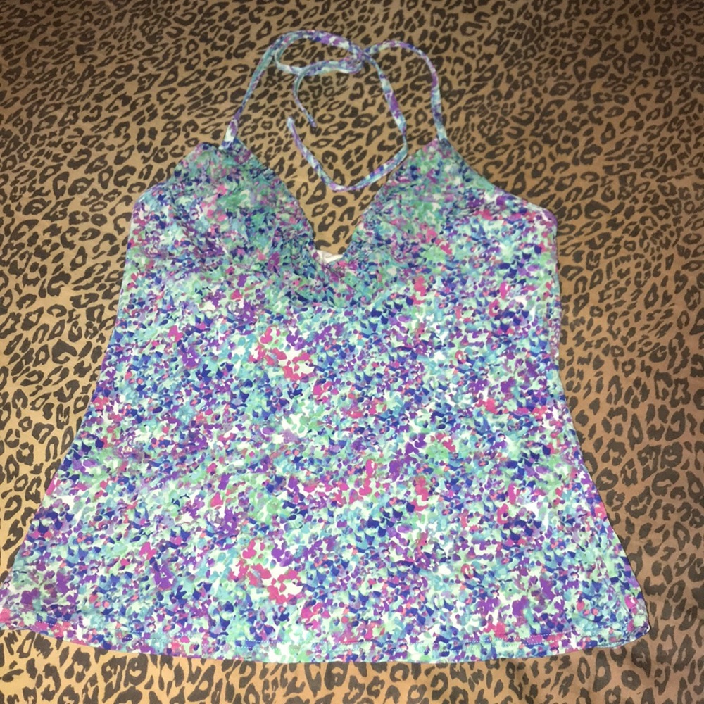 Kenneth Cole Reaction Ruffle Trim Tankini Top